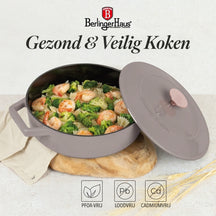 Berlinger Haus Hapjespan / Sauteerpan Taupe - Gietijzer - ø 26 cm - geschikt voor alle warmtebronnen - geëmailleerde anti-aanbaklaag