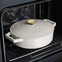 Berlinger Haus Hapjespan / Sauteerpan Mat Crème - Gietijzer - ø 26 cm - geschikt voor alle warmtebronnen - geëmailleerde anti-aanbaklaag