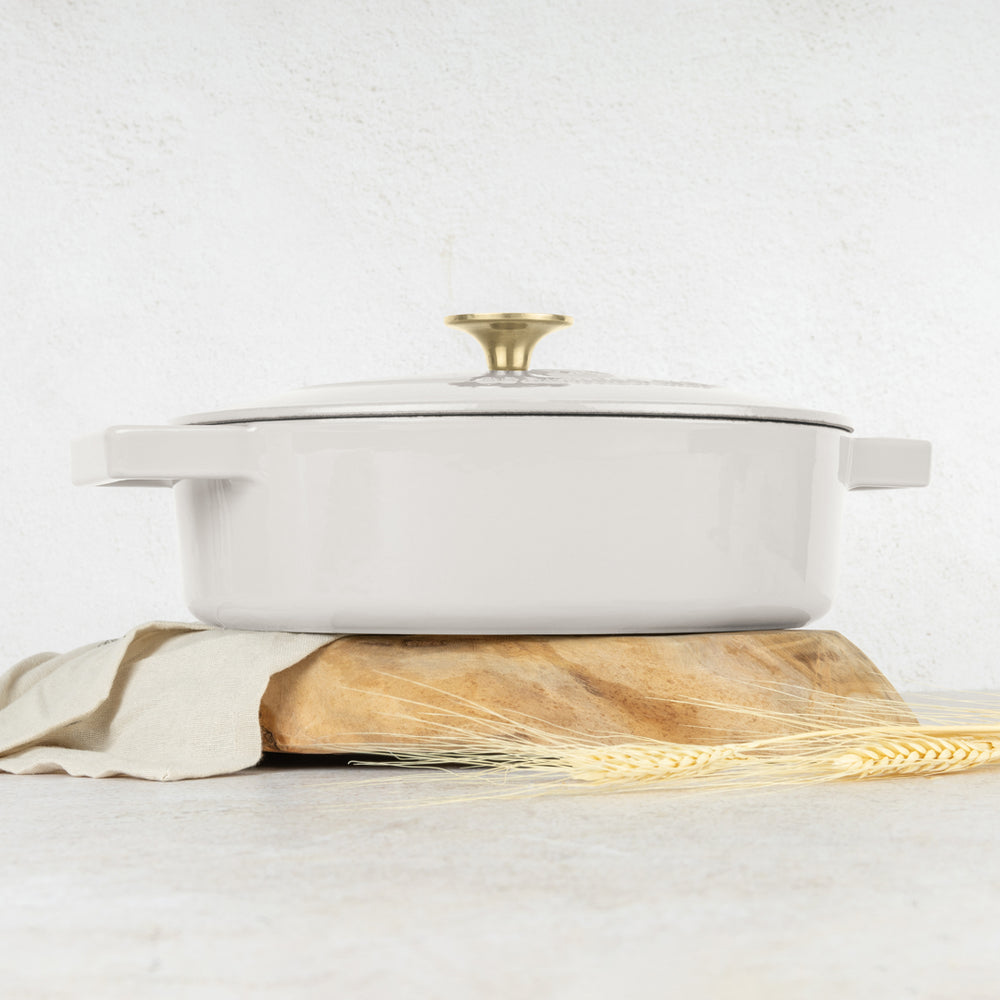 Berlinger Haus Hapjespan / Sauteerpan Mat Crème - Gietijzer - ø 26 cm - geschikt voor alle warmtebronnen - geëmailleerde anti-aanbaklaag