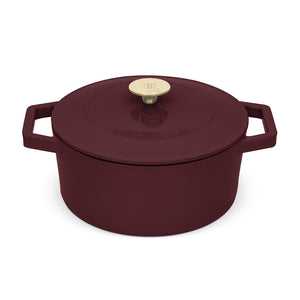 BerlingerHaus Braadpan Mat Bordeaux - Gietijzer - ø 24 cm - geschikt voor alle warmtebronnen - geëmailleerde anti-aanbaklaag