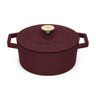 BerlingerHaus Braadpan Mat Bordeaux - Gietijzer - ø 24 cm - geschikt voor alle warmtebronnen - geëmailleerde anti-aanbaklaag