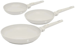 Berlinger Haus Koekenpannenset Mat Crème 3-Delig - ø 20, 24 & 28 cm - geschikt voor alle warmtebronnen - standaard anti-aanbaklaag