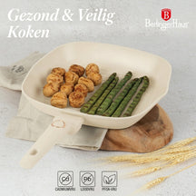 Berlinger Haus Grillpan Mat Crème 28 x 28 cm - geschikt voor alle warmtebronnen - standaard anti-aanbaklaag