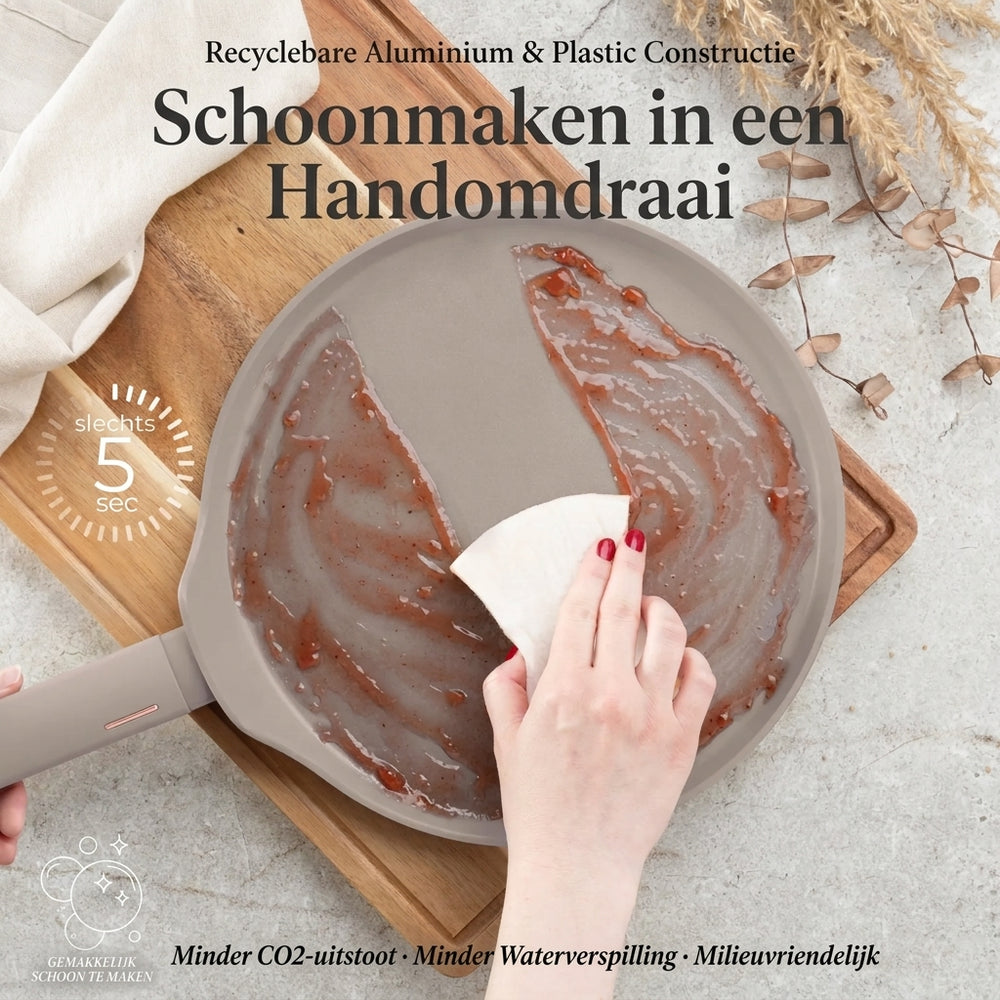 Berlinger Haus Pannenkoekenpan Taupe ø 28 cm  - geschikt voor alle warmtebronnen - standaard anti-aanbaklaag