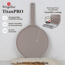Berlinger Haus Pannenkoekenpan Taupe ø 28 cm  - geschikt voor alle warmtebronnen - standaard anti-aanbaklaag