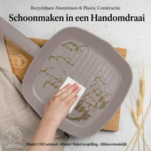 Berlinger Haus Grillpan Taupe 28 x 28 cm - geschikt voor alle warmtebronnen - standaard anti-aanbaklaag