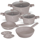 Berlinger Haus Pannenset Taupe 7-Delig - Kookpan ø 20, 24, 28 cm & Koekenpan ø 20, 24 cm - geschikt voor alle warmtebronnen