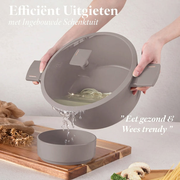 Berlinger Haus Pannenset Taupe 7-Delig - Kookpan ø 20, 24, 28 cm & Koekenpan ø 20, 24 cm - geschikt voor alle warmtebronnen