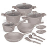 Berlinger Haus Pannenset Taupe 11-Delig - Kookpan ø 20, 24, 28 cm, Koekenpan ø 24, 28 cm & Steelpan ø 16 cm - geschikt voor alle warmtebronnen