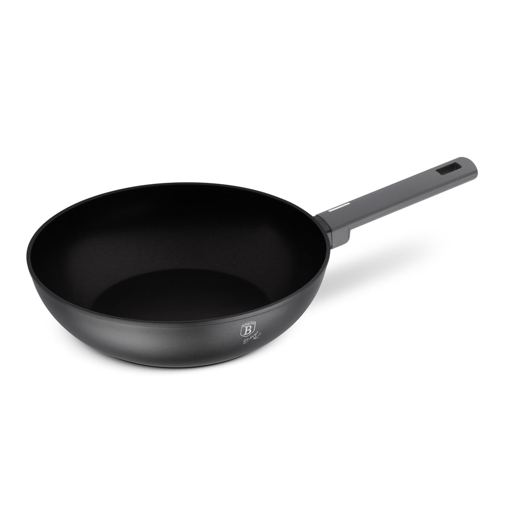 BerlingerHaus Wokpan Mat Antraciet ø 28 cm - geschikt voor alle warmtebronnen - standaard anti-aanbaklaag