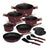 Berlinger Haus Pannenset Nordic Mat Bordeaux 11-Delig - Kookpan ø 20, 24, 28 cm, Koekenpan ø 24, 28 cm & Steelpan ø 16 cm - Geschikt voor alle warmtebronnen