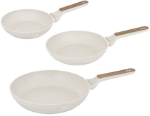 Berlinger Haus Koekenpannenset Nordic Mat Crème 3-Delig - ø 20, 24 & 28 cm - geschikt voor alle warmtebronnen - standaard anti-aanbaklaag