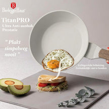 Berlinger Haus Koekenpannenset Nordic Mat Crème 3-Delig - ø 20, 24 & 28 cm - geschikt voor alle warmtebronnen - standaard anti-aanbaklaag