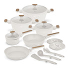Berlinger Haus Pannenset Nordic Mat Crème 11-Delig - Kookpan ø 20, 24, 28 cm, Koekenpan ø 24, 28 cm & Steelpan ø 16 cm - geschikt voor alle warmtebronnen
