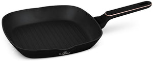 Berlinger Haus Grillpan Zwart Rosègoud 28 x 28 cm - geschikt voor alle warmtebronnen - standaard anti-aanbaklaag