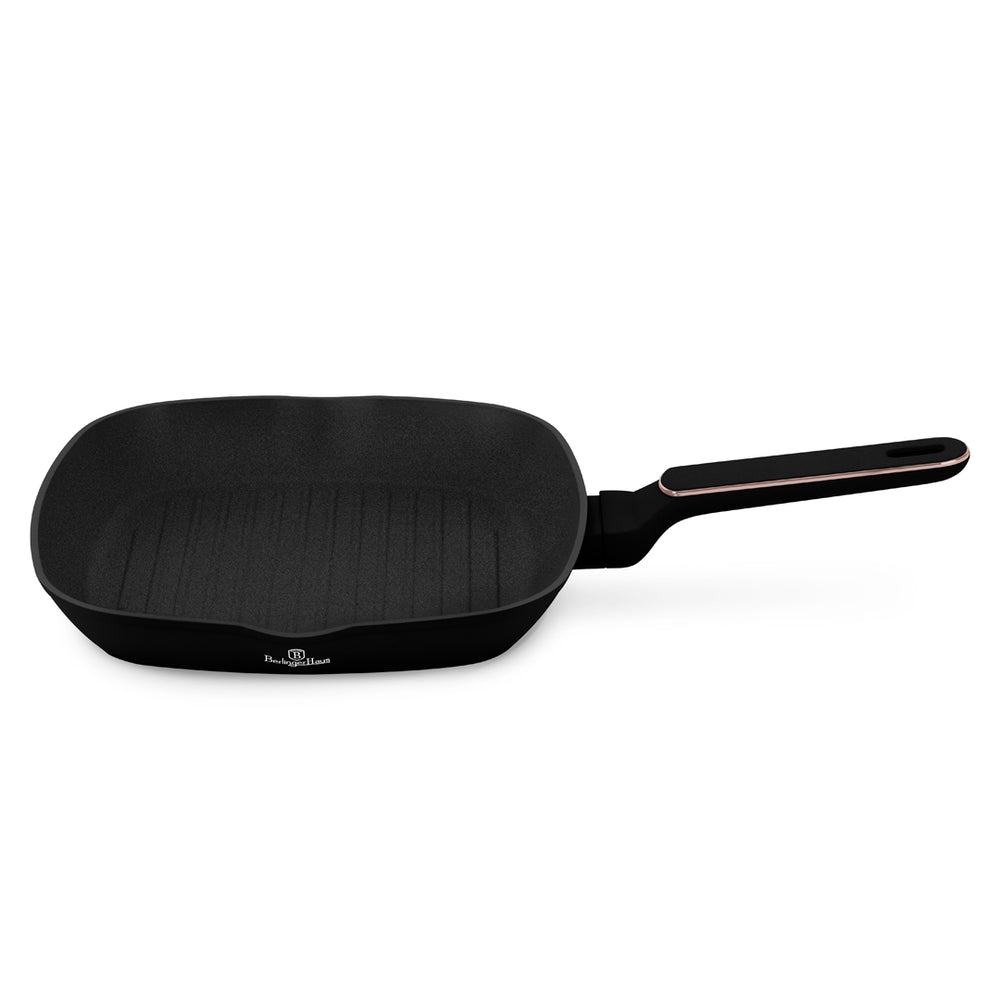 Berlinger Haus Grillpan Zwart Rosègoud 28 x 28 cm - geschikt voor alle warmtebronnen - standaard anti-aanbaklaag