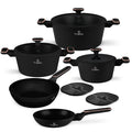 Berlinger Haus Pannenset  Zwart Roségoud 7-Delig - Kookpan ø 20, 24, 28 cm & Koekenpan ø 20, 24 cm - geschikt voor alle warmtebronnen