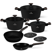Berlinger Haus Pannenset  Zwart Roségoud 7-Delig - Kookpan ø 20, 24, 28 cm & Koekenpan ø 20, 24 cm - geschikt voor alle warmtebronnen