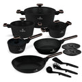 Berlinger Haus Pannenset Zwart Roségoud 11-Delig - Kookpan ø 20, 24, 28 cm, Koekenpan ø 24, 28 cm & Steelpan ø 16 cm - geschikt voor alle warmtebronnen
