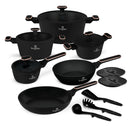 Berlinger Haus Pannenset Zwart Roségoud 11-Delig - Kookpan ø 20, 24, 28 cm, Koekenpan ø 24, 28 cm & Steelpan ø 16 cm - geschikt voor alle warmtebronnen