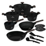 Berlinger Haus Pannenset Zwart Roségoud 11-Delig - Kookpan ø 20, 24, 28 cm, Koekenpan ø 24, 28 cm & Steelpan ø 16 cm - geschikt voor alle warmtebronnen