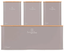 Berlinger Haus Broodtrommel / Brooddoos met Voorraadbussen Taupe - 4-delig