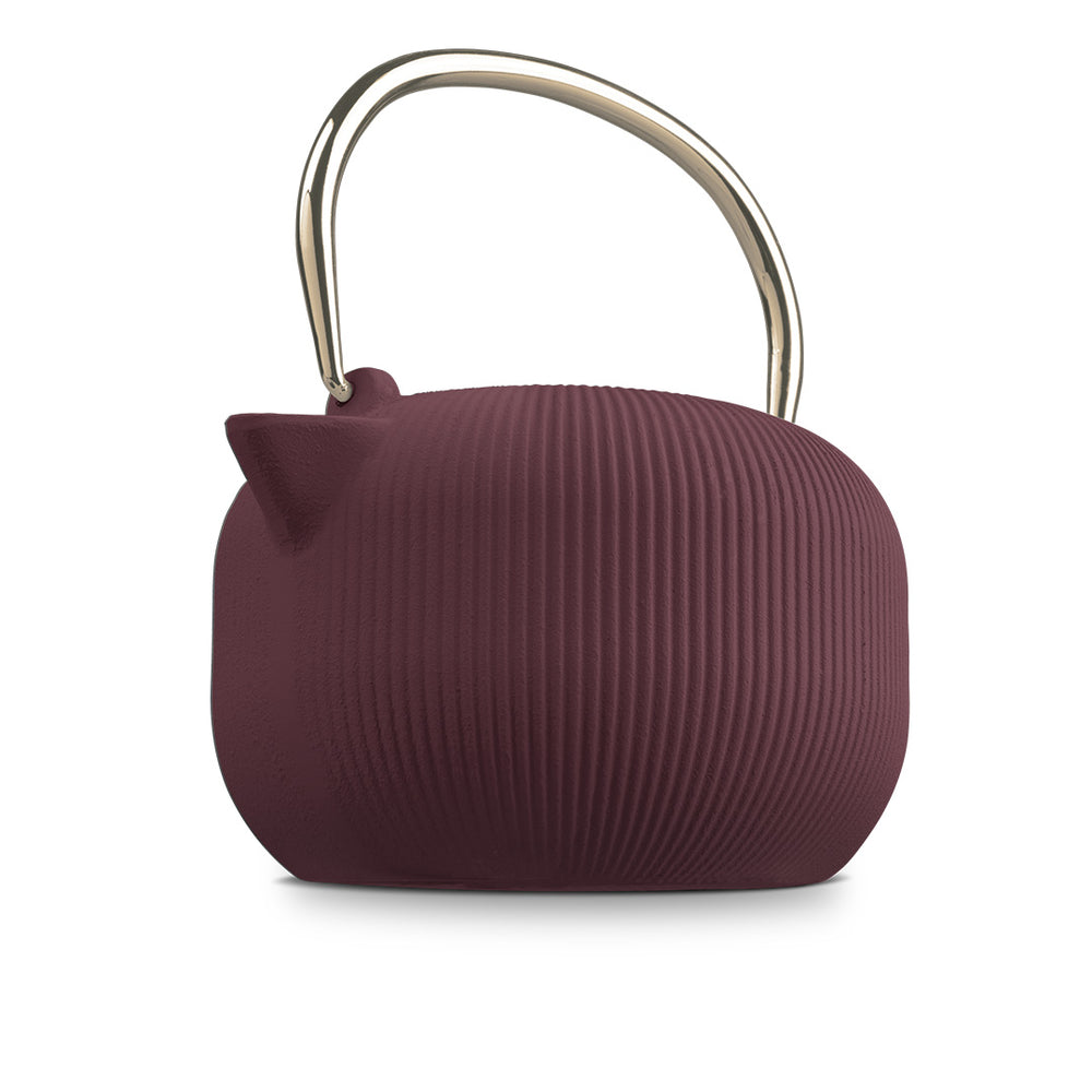 BerlingerHaus Theepot met RVS Filter - Gietijzer Mat Bordeaux - 1 Liter