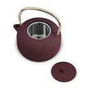 BerlingerHaus Theepot met RVS Filter - Gietijzer Mat Bordeaux - 1 Liter