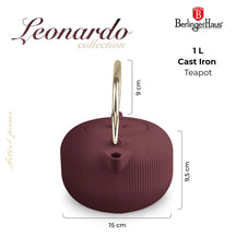 BerlingerHaus Theepot met RVS Filter - Gietijzer Mat Bordeaux - 1 Liter