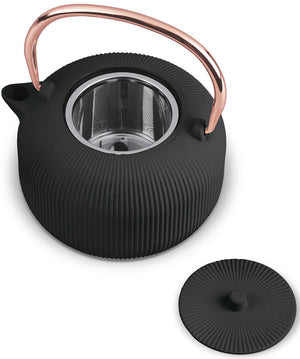 Berlinger Haus Theepot met RVS Filter - Gietijzer Zwart Roségoud - 1 Liter