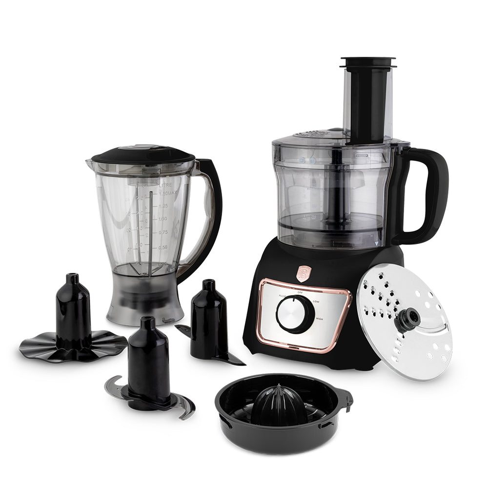 Berlinger Haus Keukenmachine / Foodprocessor 8-in-1 Zwart Roségoud - 500W
