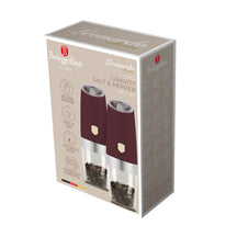 BerlingerHaus Elektrische Peper- en Zoutmolen Set Gravity Mat Bordeaux - Keramische Molen - 2-Delig