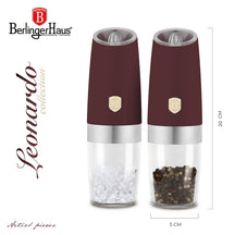 BerlingerHaus Elektrische Peper- en Zoutmolen Set Gravity Mat Bordeaux - Keramische Molen - 2-Delig