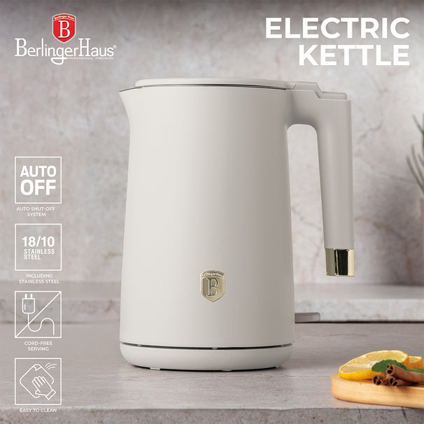 Berlinger Haus Waterkoker Dubbelwandig Mat Crème - 1.7 Liter - 1800W