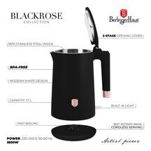 Berlinger Haus Waterkoker Dubbelwandig Zwart Rosègoud - 1.7 Liter - 1800W