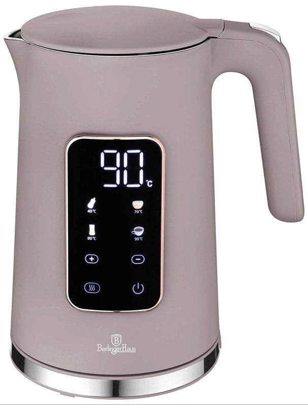 Berlinger Haus Waterkoker Digitaal Taupe - Temperatuurinstelling - 1.7 Liter - 2200W
