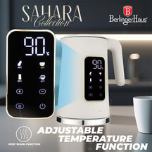 Berlinger Haus Waterkoker Digitaal Mat Crème - Temperatuurinstelling - 1.7 Liter - 2200W