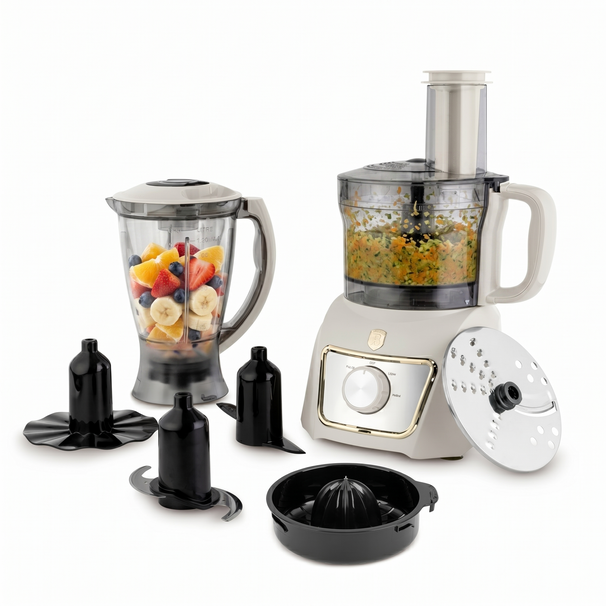 Berlinger Haus Keukenmachine / Foodprocessor 8-in-1 Mat Crème - 500W