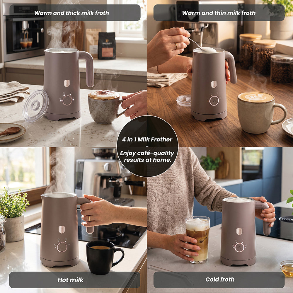 Berlinger Haus Elektrische Melkopschuimer 4-in-1 Taupe - 160 ml