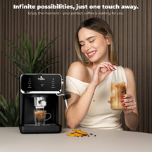 BerlingerHaus Espressomachine / Pistonmachine Digitaal Mat Zwart - 3-in-1 - 20 Bar - 1.0 Liter