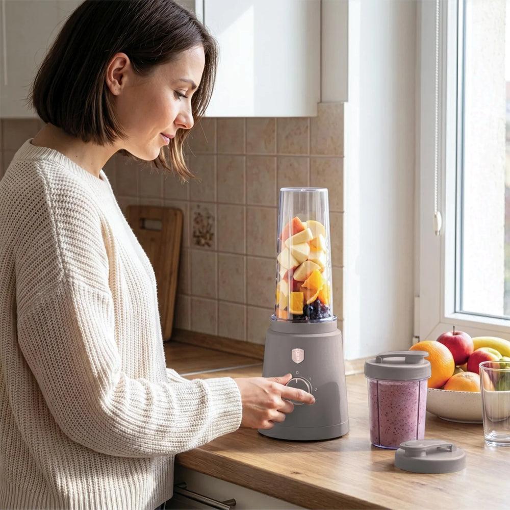 Berlinger Haus Smoothie Blender to Go Taupe - Inclusief 2 Bekers - 320W