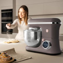 Berlinger Haus Keukenmachine Taupe - RVS Kom 6 Liter - 1500W