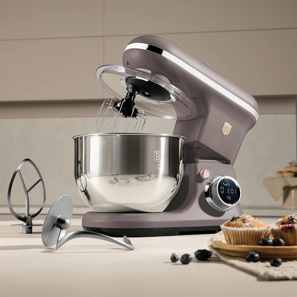 Berlinger Haus Keukenmachine Taupe - RVS Kom 6 Liter - 1500W