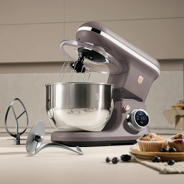 Berlinger Haus Keukenmachine Taupe - RVS Kom 6 Liter - 1500W