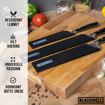Blackwell Mesbeschermer - Universeel - Zwart - Voor messen met een lemmet tot 15 cm
