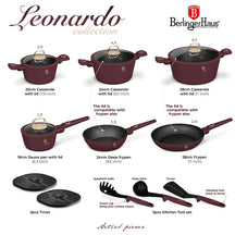 Berlinger Haus Pannenset Mat Bordeaux 11-Delig - Kookpan ø 20, 24, 28 cm, Koekenpan ø 24, 28 cm & Steelpan ø 16 cm - geschikt voor alle warmtebronnen