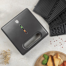 BerlingerHaus Tosti-ijzer 3-in-1 Mat Antraciet - Uitneembare Platen - Wafel & Grill - 780W