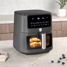 BerlingerHaus Airfryer XXXL Mat Antraciet - met Kijkvenster - 8 Liter - 1650W
