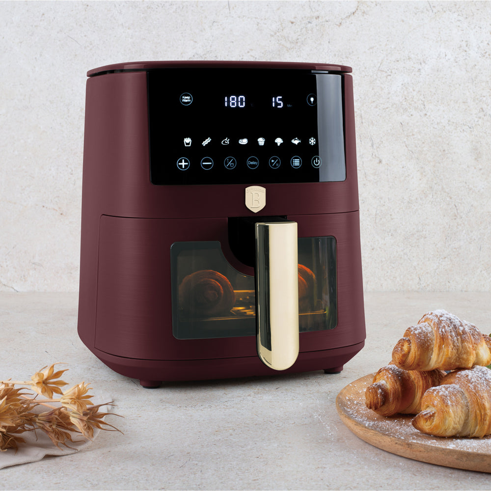 Berlinger Haus Airfryer XL Mat Bordeaux - met Kijkvenster - 5 Liter - 1400W