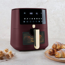Berlinger Haus Airfryer XL Mat Bordeaux - met Kijkvenster - 5 Liter - 1400W